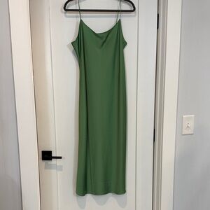 J. Crew Green Midi Slip Dress